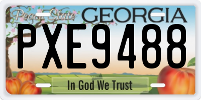 GA license plate PXE9488