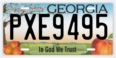 GA license plate PXE9495