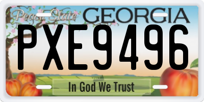 GA license plate PXE9496