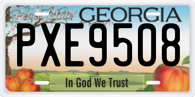 GA license plate PXE9508