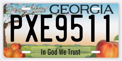 GA license plate PXE9511