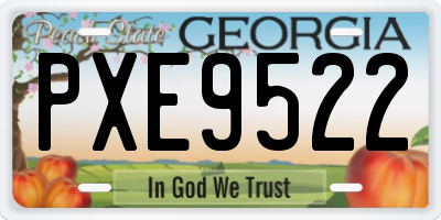GA license plate PXE9522