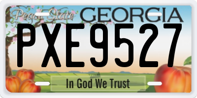 GA license plate PXE9527