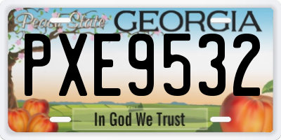 GA license plate PXE9532