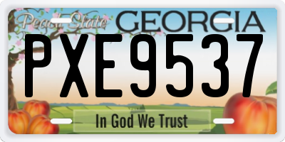 GA license plate PXE9537