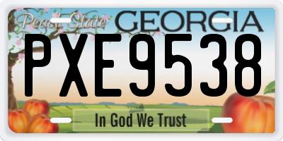 GA license plate PXE9538