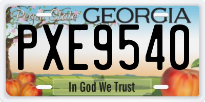 GA license plate PXE9540