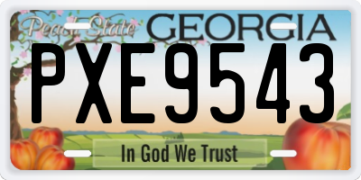 GA license plate PXE9543