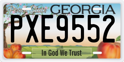 GA license plate PXE9552