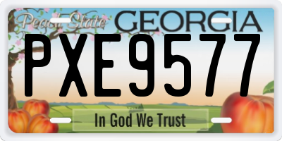GA license plate PXE9577