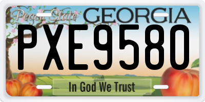 GA license plate PXE9580
