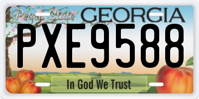 GA license plate PXE9588