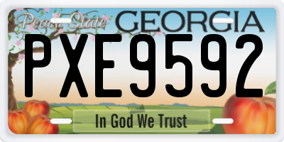 GA license plate PXE9592