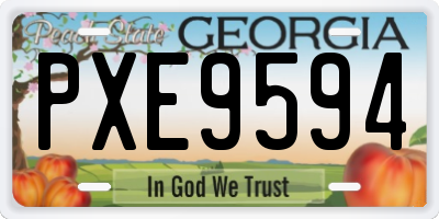 GA license plate PXE9594