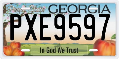 GA license plate PXE9597