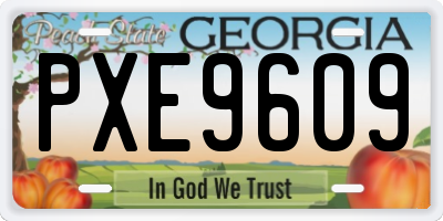 GA license plate PXE9609