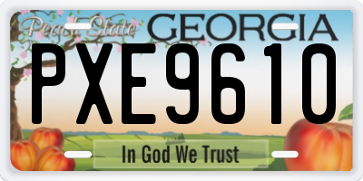 GA license plate PXE9610