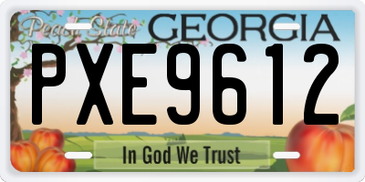GA license plate PXE9612