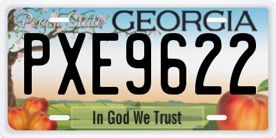 GA license plate PXE9622