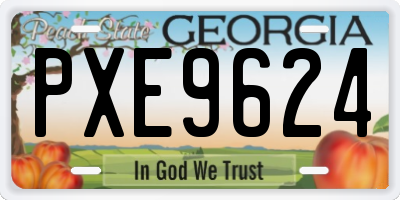 GA license plate PXE9624