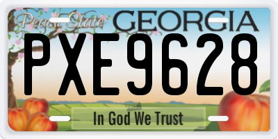 GA license plate PXE9628
