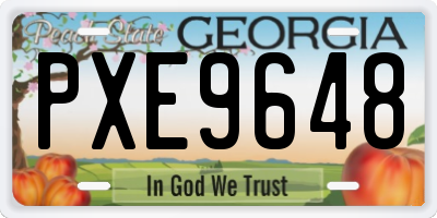 GA license plate PXE9648