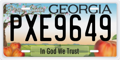 GA license plate PXE9649