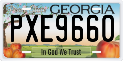 GA license plate PXE9660