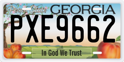 GA license plate PXE9662