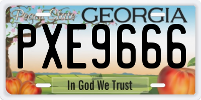 GA license plate PXE9666