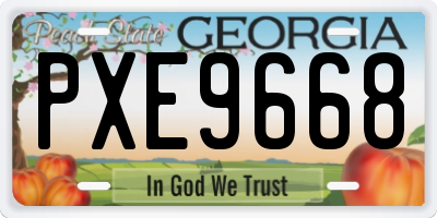 GA license plate PXE9668