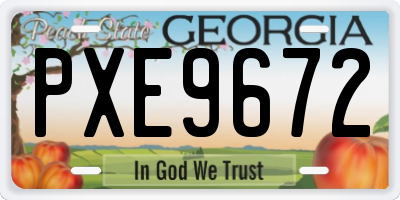 GA license plate PXE9672