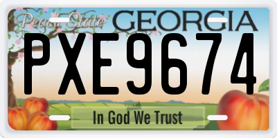 GA license plate PXE9674
