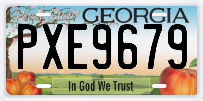 GA license plate PXE9679
