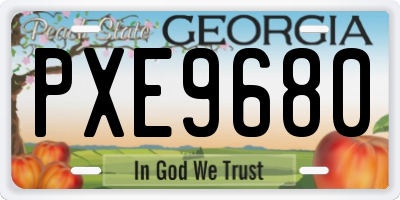 GA license plate PXE9680