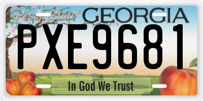 GA license plate PXE9681