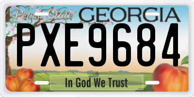 GA license plate PXE9684