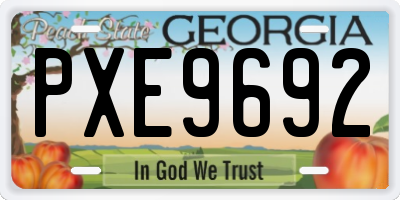 GA license plate PXE9692