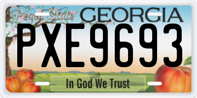 GA license plate PXE9693