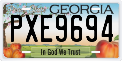 GA license plate PXE9694