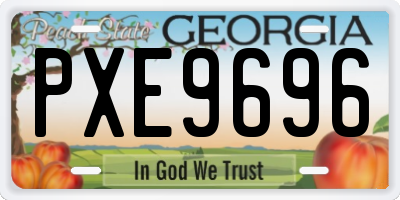 GA license plate PXE9696
