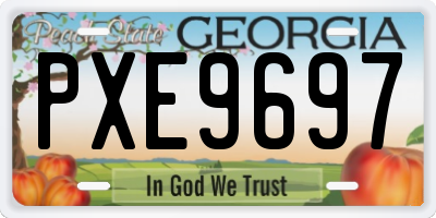GA license plate PXE9697
