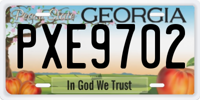 GA license plate PXE9702