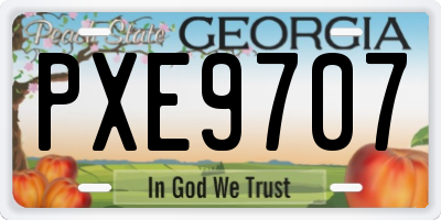 GA license plate PXE9707