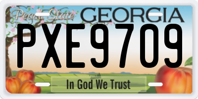 GA license plate PXE9709
