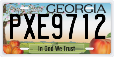 GA license plate PXE9712