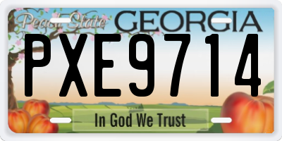 GA license plate PXE9714