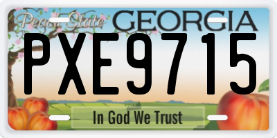 GA license plate PXE9715