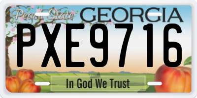 GA license plate PXE9716