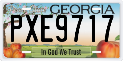 GA license plate PXE9717